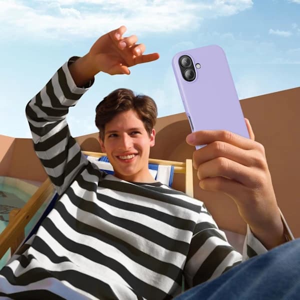 HA-Silicone Case Compatible with iPhone 16 Case Soft Ultra-Thin Protective Shockproof Liquid Silicone Phone Case, 6.1 \" Purple