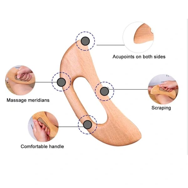 HA-Massasjeverktøy i tre Gua Sha i bøk