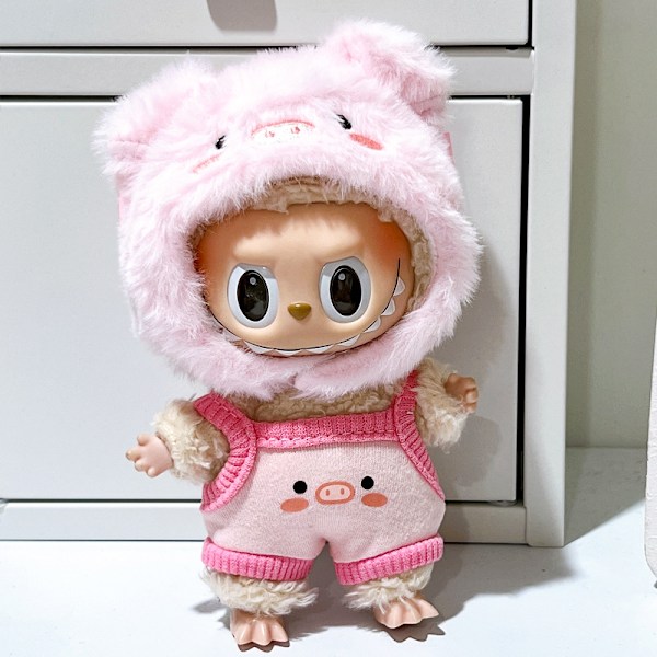 [HH] Dekorera Din 17cm Labubu Plysch Outfit Monsters Plysch Kläder för Vinter Skolväska Hängen 17cm 10 clothes only no plush