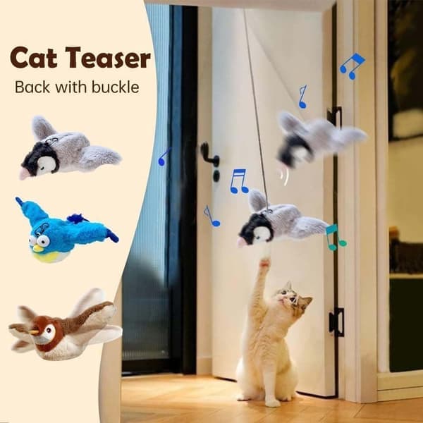 Interactive Cat Toy with Flying Bird and Catnip – USB Rechargeable