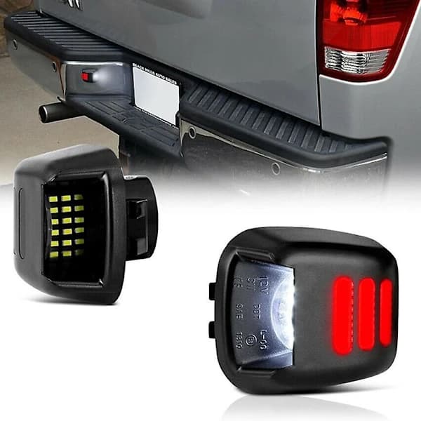 Bil LED Nummerpladelys Baglygte Vandtæt Baglygte til Navara D40 Frontier 2007-2016 [] Sort