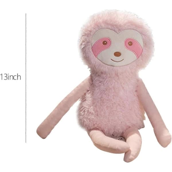 Soft Stuffed Animals, Cute Sloth Plush Long Hands Legs Hanging Plush Doll Brown/Pink, 48 cm