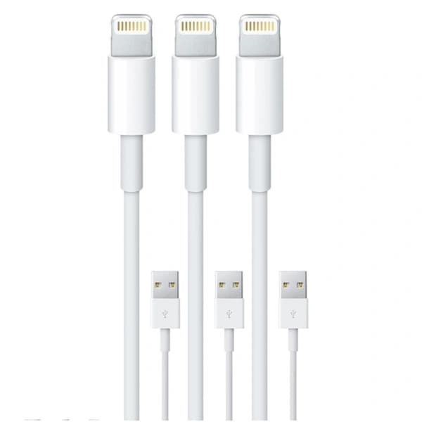 Lightning Ladekabel for iPhone 13/12/11/Xs/Max/X/8/7/6/5 - 3-Pakning 2 Meter