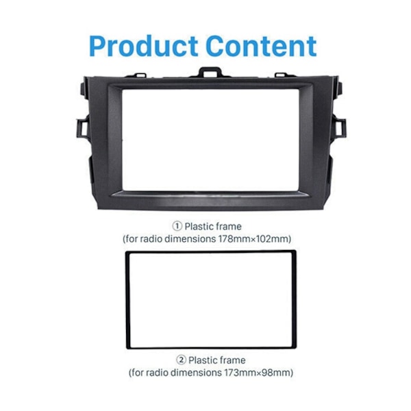 4x 2din bilradio fascia stereo dash kit lyd afspiller til 2008-2010 Corolla radio stereo dvd ramme