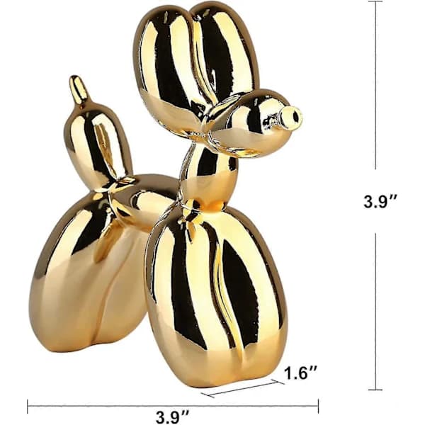 Blank Elektropletteret Ballonhund Statue (guld, 9,9*9,9*4 cm)
