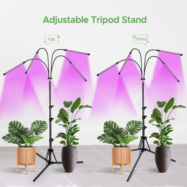 Sammenklappelig plantelampe med justerbart stativ og timer Sort