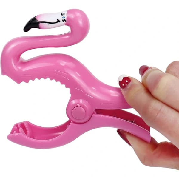2-pakning Flamingo Håndkleklyper, Sterke Håndkleklyper for Strandstoler