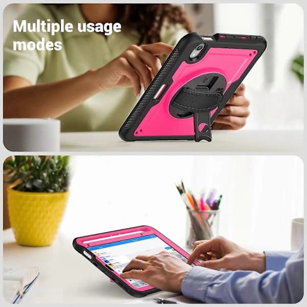 HA~Etui med stativ til iPad mini (2024)/(2021) PC TPE Tablet Beskyttelse med håndrem