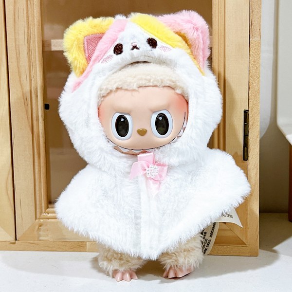 [HH]Labubu V1 Nuken Vaatteet 17cm Juomalasi Huppari Asu Puku Blind Box Popmart Ei Alkuperäinen Cat cape