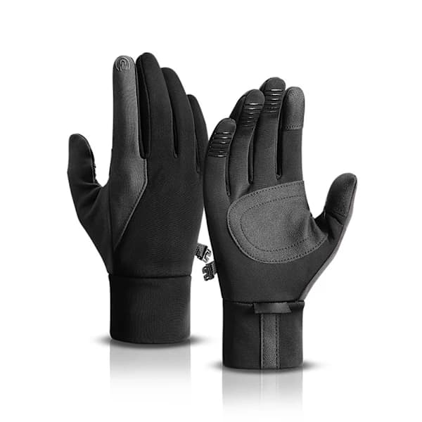 Vinterhandsker Touchscreen Vandafvisende Vindtætte Skridsikre Handsker til Vandring Kørsel - Sort Grå Black Gray-L