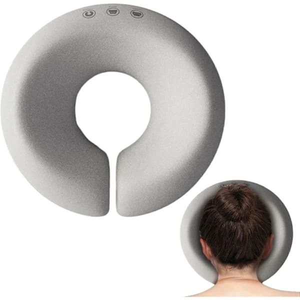 Massagehuvudstöd med ansiktskudde, ansiktsvaggkudde, massagehuvudstöd för säng, ansiktsmassagekudde, ansiktskudde grå