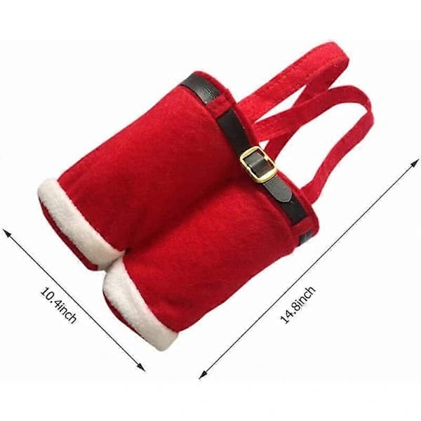 HA-Jul Äpple Godisväskor, Jul Snörpåse Godisväskor, Röda Tecknade Flanell Presentpåsar, Julklappspapper, Festlig Snacksinpackning