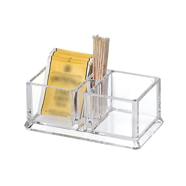 2 Gitterklare Akryl Teposeholdere Kaffe Sukkerposebokse Akryl Opbevaringsorganisator Etui 15x8