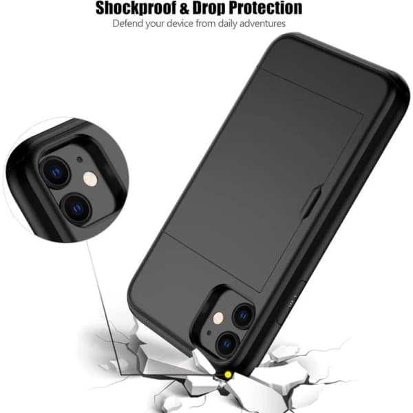 iPhone 11 - Etui med kortlomme Solid® Ekstra forstærket Sort Apple iPhone 11