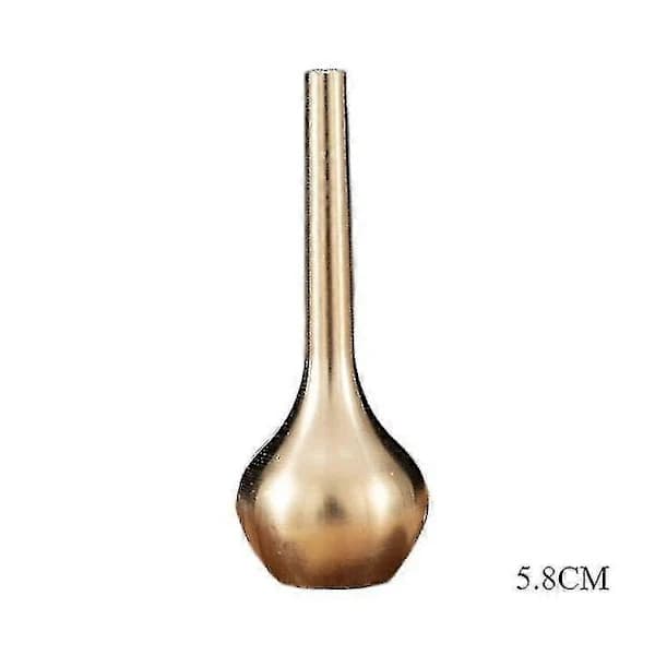 Mini Kobber Vase Gull Dekor Stue Antikk Vase Unik Blomstervase størrelse 2