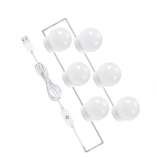 6/10/14 Lamper DIY Makeup Spejllamper LED Toiletbordslamper [] 6 Hoveder