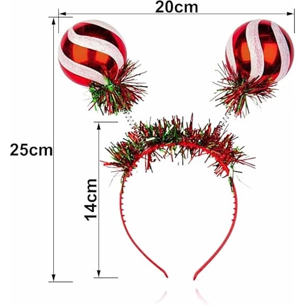 HA~Julehodebånd One Size Hårtilbehør For Maskerade Og Fester Barn Voksen Julefest Tilbehør