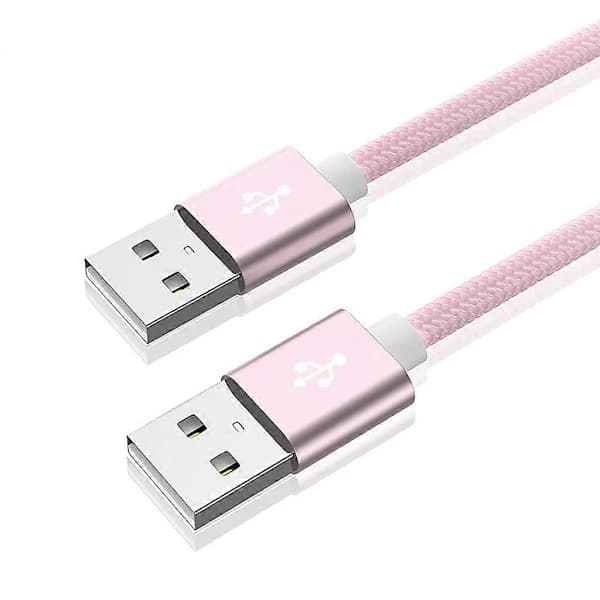 USB 2.0 A Han til A Han USB-kabel 480 Mbps Højhastighedsdataoverførselskabel Rosaguld 50 cm