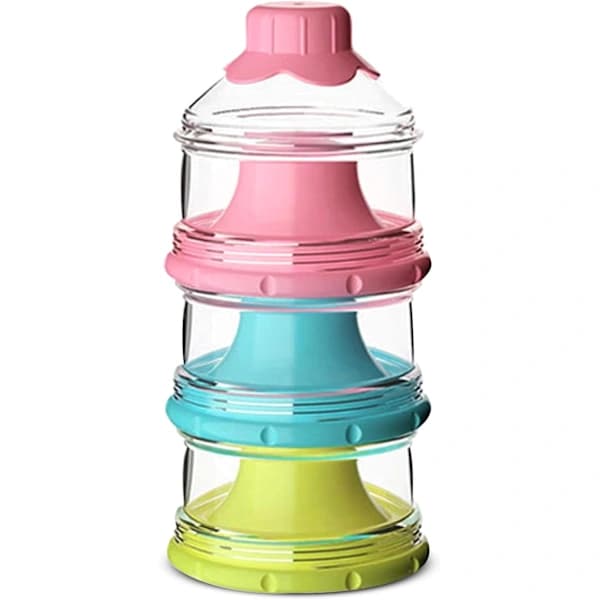 HA~Stackable Milk Powder Container, 3 Compartment Stackable Milk Powder Boxes, Milk Powder Dispenser