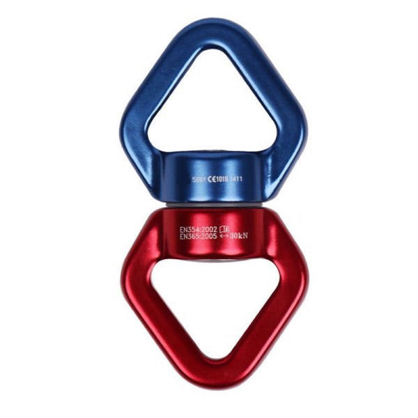 Yoga Hängmatta Swivel Ring - 1 Styck, Magnesium Aluminiumlegering, 10,8*5,5 cm, Röd-Blå