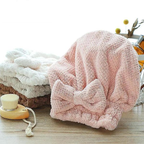 Hurtigtørkende badehåndkle Spa sløyfeomslag håndklehette Bad tilbehør Tykk hetter for kvinner Designer dusjhette