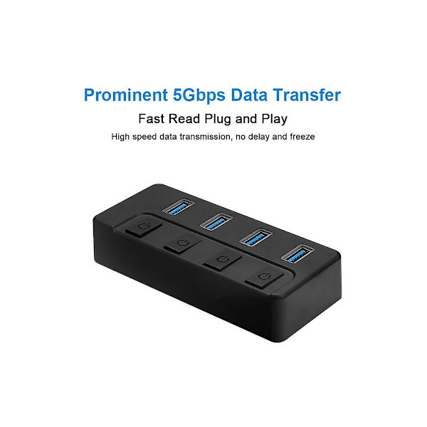 4-portars USB 3.0-hubb Splitter Dator Multi-interface Splitter USB Splitter USB Expansionsladdare Wi