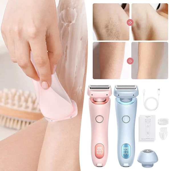 HA-Silky Glide Pro Elektrisk Bikini Trimmer til Kvinder, 2-i-1 Hårfjerning til Ben, Arme, Armhuler & Ansigts Pink