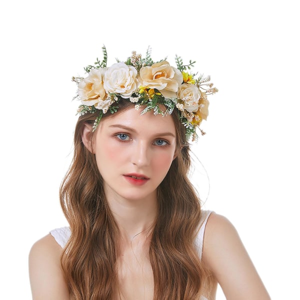 AVEKI Kvinde Piger Blomsterkrone Brude Eucalyptus Halo Bryllup Blomster Hovedbånd Foto ShootGSG-022,WZ-374R
