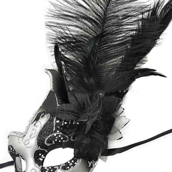 Sulka Masquerade Ghost Festival Mardi Gras Mask Show Party Joululahja Pääsiäinen Halloween Maski-hopea musta