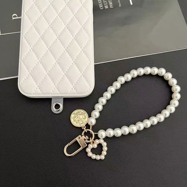 Kort Perlekæde Mode Rhinestone Vedhæng Mobil P A1