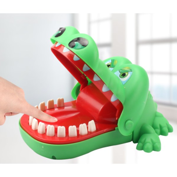 Bite Finger Crocodile Toy, dra upp blixtlåset (Bite Shar Pei)