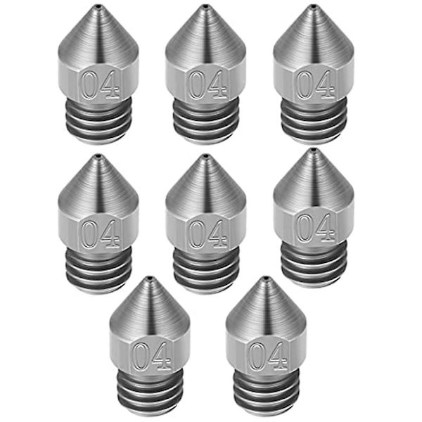 8 st Mk8 0,4 mm/1,75 mm 3D-skrivarmunstycken i rostfritt stål