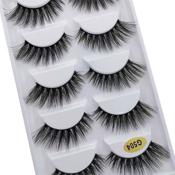 /HH/5-pack lösögonfransar - 3D faux mink - G504 Svart