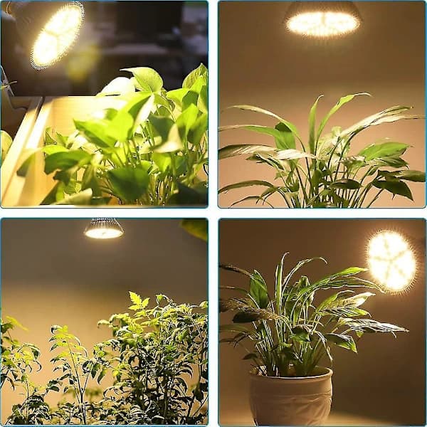 LED-vækstlampe 150W Sollignende Fuld Spektrum Vækstlamper, E27 Vækstlamper til Indendørsplanter Varmt Lys Varm Hvid