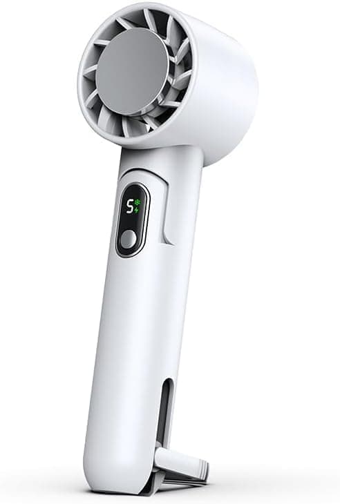 3-i-1 Handheld Fan with Ice Mode, Rechargeable 4000mAh Battery, 5 Speeds