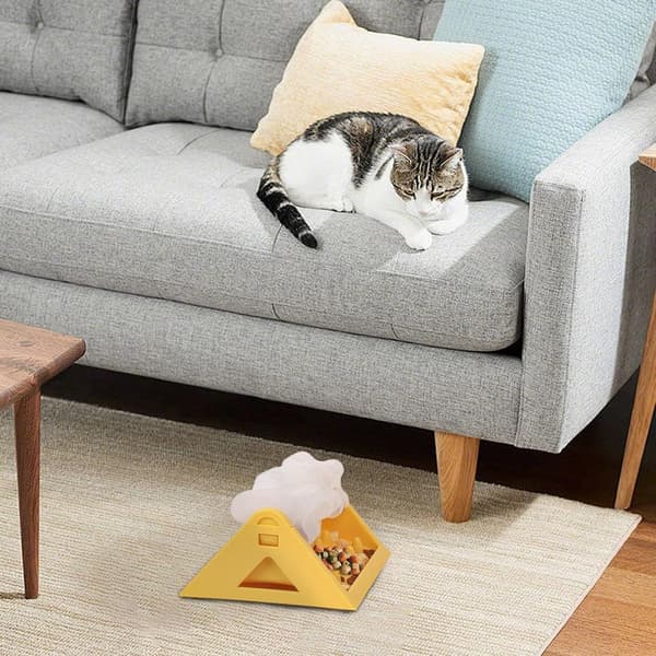 Hundefoderdispenser Puslespil, Interaktivt Langsomt Foderlegetøj, Holdbart PP, Til Små Og Mellemstore Hunde, Gul, 21 × 13 × 8 cm