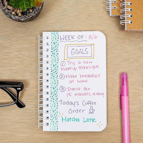 Mini Kraft Notesbøger, Ulinjerede A6 Spiral 90-arks Simpel Journal (3,5x5,5 tommer, 6-pak)