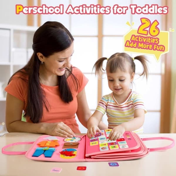 Montessori Busy Board til Børn 1-4 År, Aktivitets- og Udviklingslegetøj til Børn