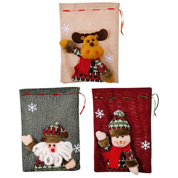 HA-Kampanjförsäljning Julsäckar med dragsko, 3D Julklappspåsar, Julpåsar, Julklappspåsar, Röda Godispåsar, Strumpa