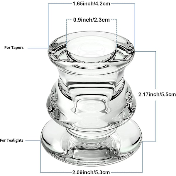 Kirkkaat lasiset kynttilänjalat, 2 kpl kynttilänjalat kynttilänjalat pylväs kynttilänjalat