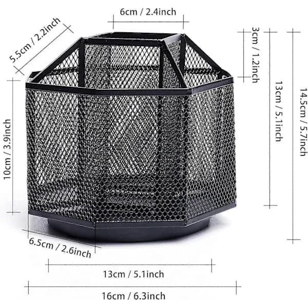 HA~Skrivebordsorganisator/Net Skrivebordsopbevaring/Penholder/Multifunktionel 360 Roterende