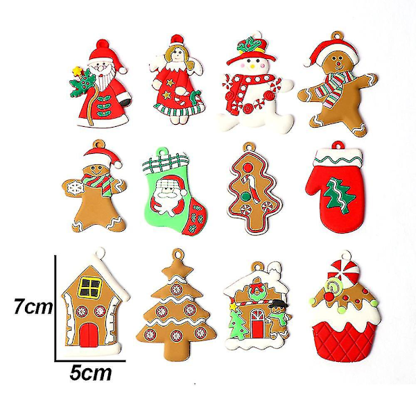 Gingerbread Man Ornamenter Assorteret Plastik Gingerbread Figur Ornamenter