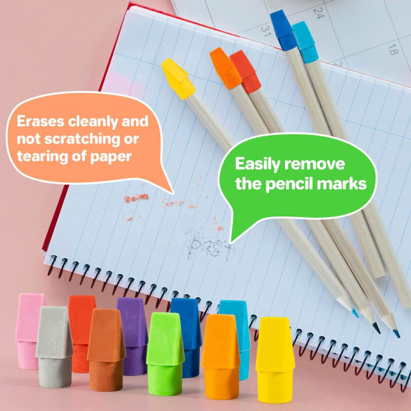 Pencil Cap Eraser - Pencil Top Eraser 120 förpackningar med penna Cap Eraser för barn Latexfri multi-colo