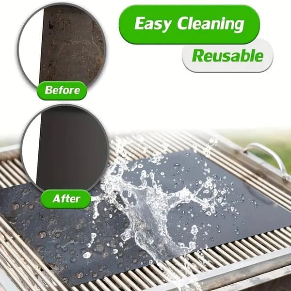 Grillmatte, Ovnmatte, Bakematte - Non Stick - 40x33 cm - Svart