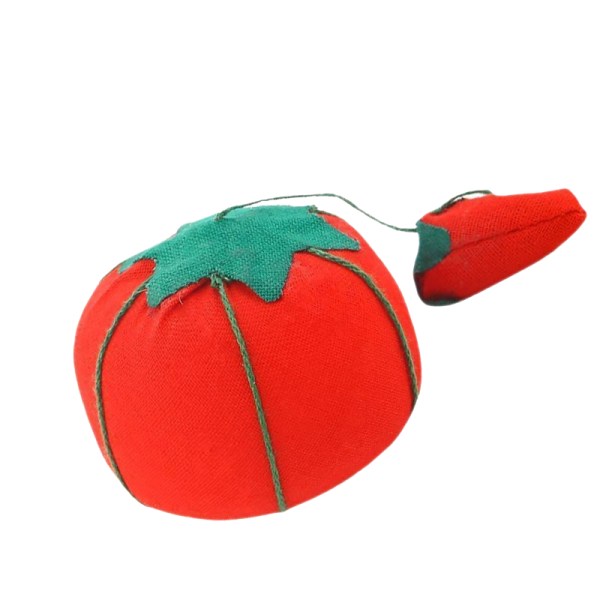 Tomatformad nålkudde - 1 st, storlek: 4,5x2,5x4cm, Material: Tyg, Färg: Röd