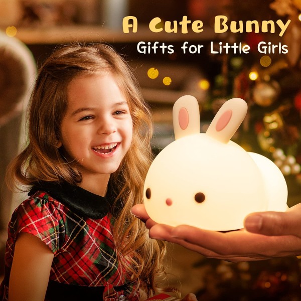 Rabbit Night Light, Baby Night Light, Uppladdningsbar nattlampa för barn, Lapme Baby LED Touch Night Light, Miffy USB lampa, Portable Sil