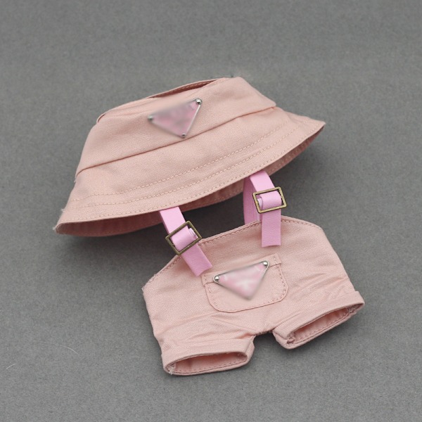 [HH] Högkvalitativa Designer Labubu Kläder med Bucket Hats 2-delat Set Outfit Labubu Kläder 10cm 6