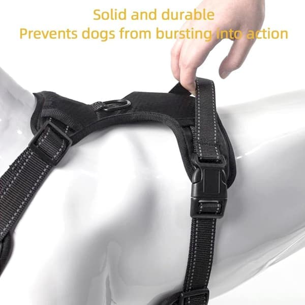 Åndbar Hundesele U-form - Trykfordelende - Sort - Medium