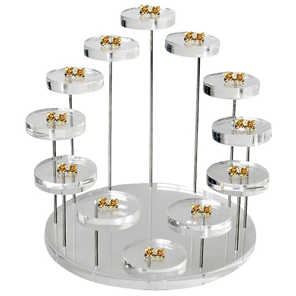 Mode-Multilags Acryl Ring Display Stativ Øreringe Holder Vedhæng Ædelsten Showcase Smykker Disp