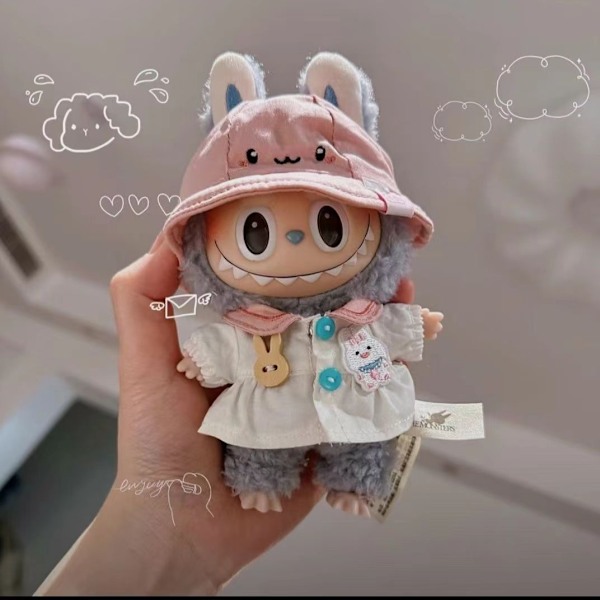 [HH] 10cm 17cm Labubu Mokoko Puuvillanukke Vaatteet Lastentarhan Asusteet clothes only without doll Yellow